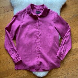 Pendleton 100% Linen Long Sleeve Button Down Shirt Pink